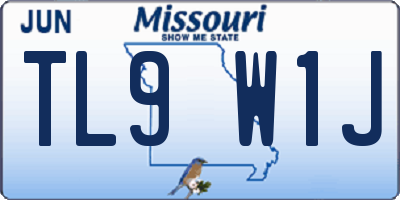 MO license plate TL9W1J