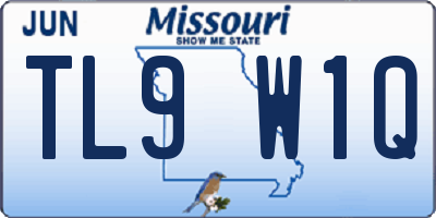 MO license plate TL9W1Q