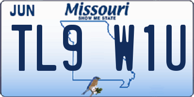 MO license plate TL9W1U