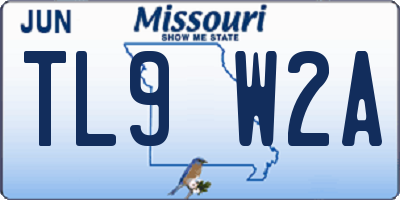 MO license plate TL9W2A