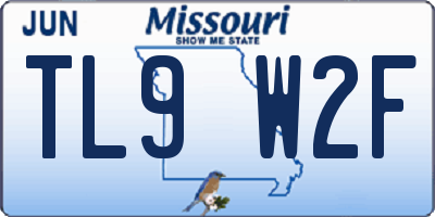 MO license plate TL9W2F