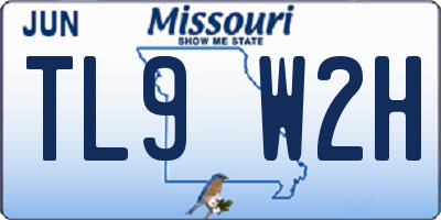 MO license plate TL9W2H