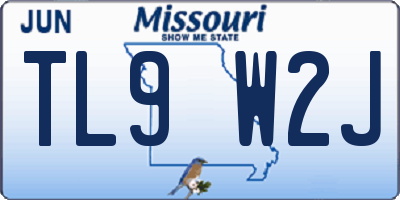 MO license plate TL9W2J