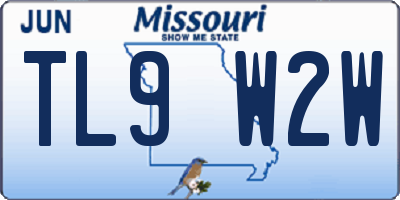 MO license plate TL9W2W