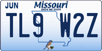 MO license plate TL9W2Z
