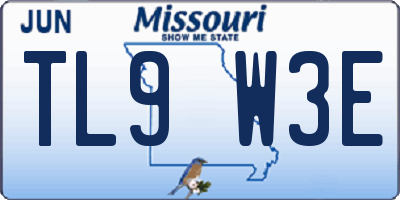 MO license plate TL9W3E