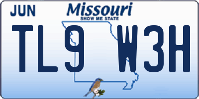 MO license plate TL9W3H