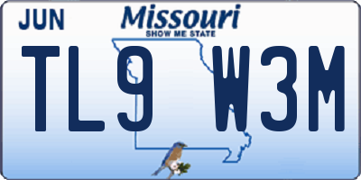 MO license plate TL9W3M