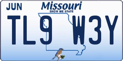 MO license plate TL9W3Y