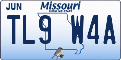 MO license plate TL9W4A