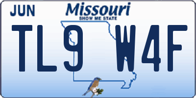 MO license plate TL9W4F