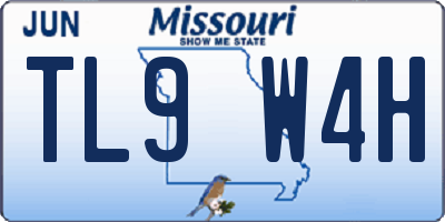 MO license plate TL9W4H