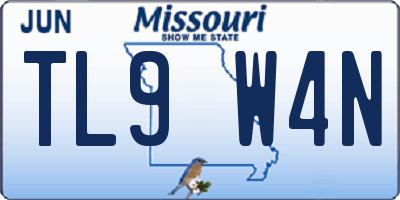 MO license plate TL9W4N