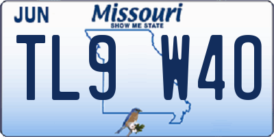 MO license plate TL9W4O
