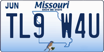 MO license plate TL9W4U