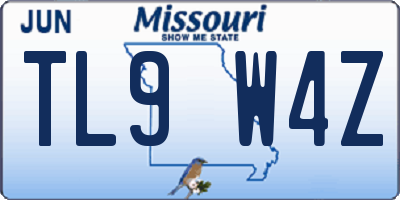MO license plate TL9W4Z