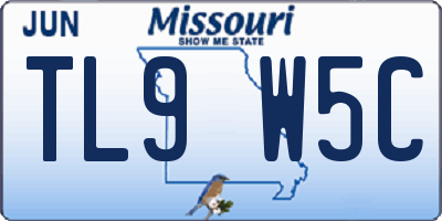 MO license plate TL9W5C