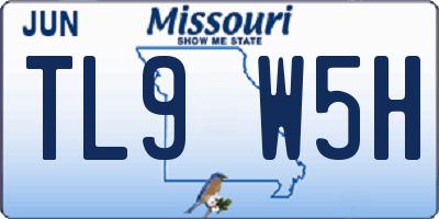 MO license plate TL9W5H