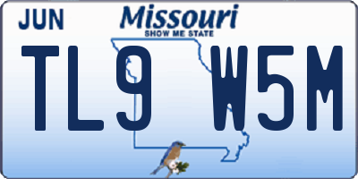 MO license plate TL9W5M