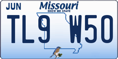 MO license plate TL9W5O