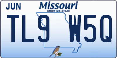 MO license plate TL9W5Q