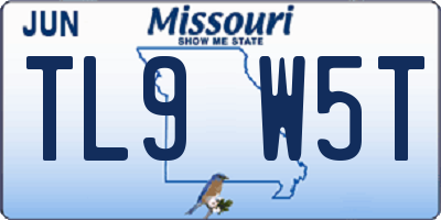 MO license plate TL9W5T