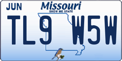 MO license plate TL9W5W