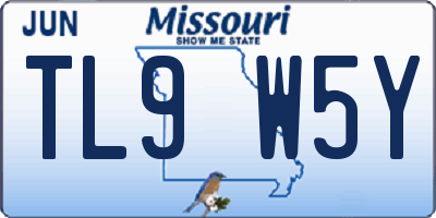 MO license plate TL9W5Y