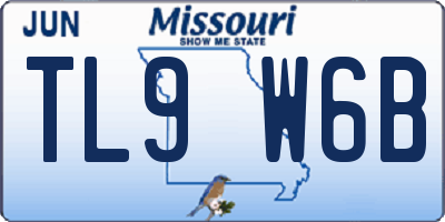 MO license plate TL9W6B