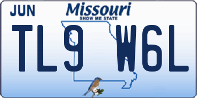 MO license plate TL9W6L