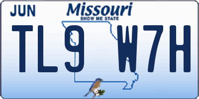 MO license plate TL9W7H
