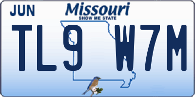 MO license plate TL9W7M