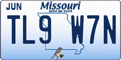 MO license plate TL9W7N