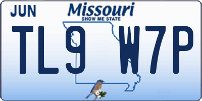 MO license plate TL9W7P