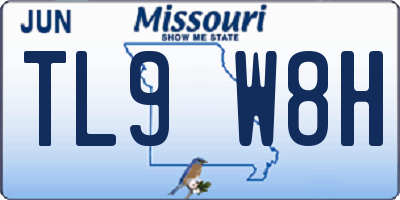 MO license plate TL9W8H
