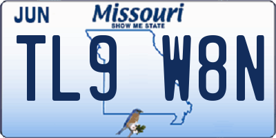 MO license plate TL9W8N