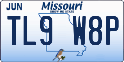 MO license plate TL9W8P