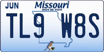 MO license plate TL9W8S