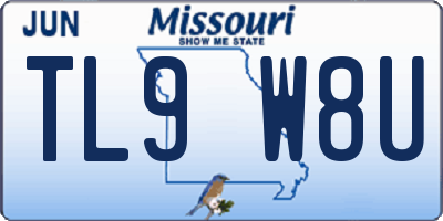 MO license plate TL9W8U