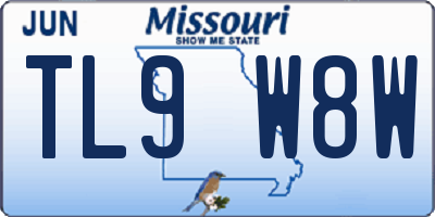 MO license plate TL9W8W