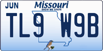 MO license plate TL9W9B