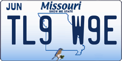 MO license plate TL9W9E