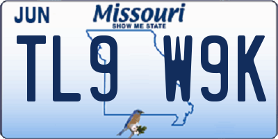 MO license plate TL9W9K