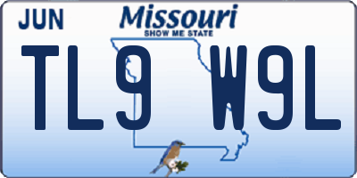 MO license plate TL9W9L