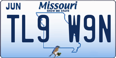 MO license plate TL9W9N