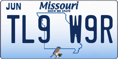 MO license plate TL9W9R