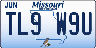 MO license plate TL9W9U