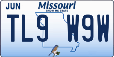 MO license plate TL9W9W