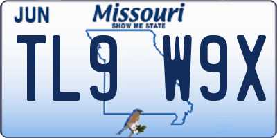MO license plate TL9W9X