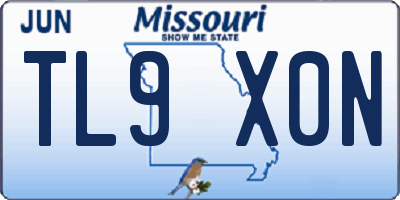MO license plate TL9X0N